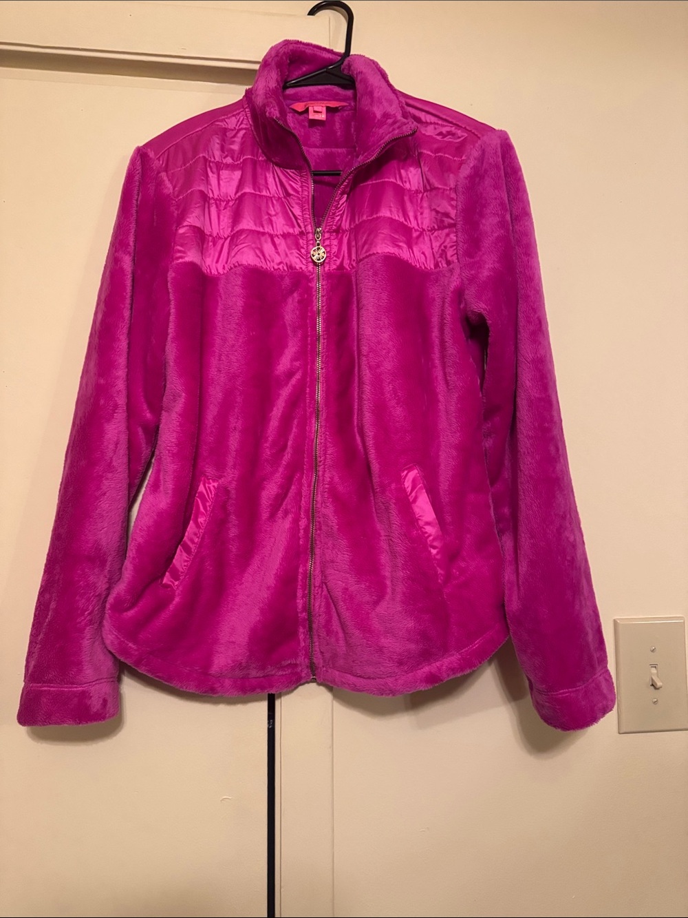 Women’s Fuchsia Plush Full‑Zip Jacket